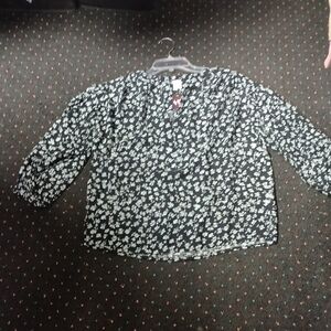 Melrose and Market Black and White Floral Blouse